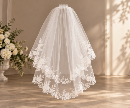 AI wedding veil virtual try-on references
